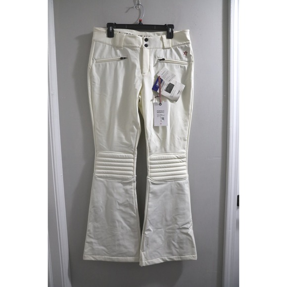 Perfect Moment Aurora Ski Pants Snow White Knee Flare Zip Bottom Women's XL